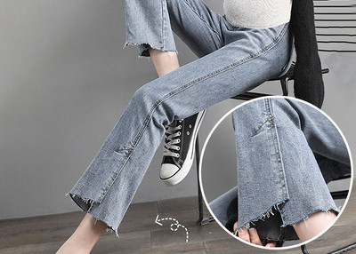 Moodsad kõrge vöökohaga rebitud motiividega rasedateksad