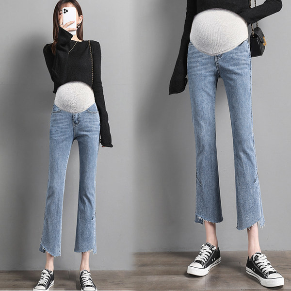 Moodsad kõrge vöökohaga rebitud motiividega rasedateksad