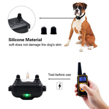 Επαναφορτιζόμενο αδιάβροχο ηλεκτρονικό κολάρο εκπαίδευσης σκύλων Stop Barking Display LCD 800m Remote Electronic Shock Training Collars