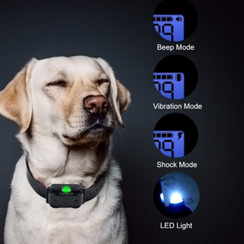 Акумулаторен водоустойчив електронен нашийник за обучение на кучета Спрете лаенето LCD дисплей 800 м дистанционни електронни шокови нашийници за обучение