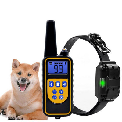 Újratölthető vízálló elektronikus kutyakiképző nyakörv Stop Barking LCD kijelző 800m távoli elektronikus sokkképző nyakörv