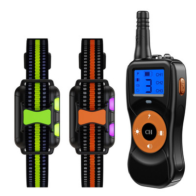 Απομακρυσμένο αδιάβροχο επαναφορτιζόμενο κολάρο για σκύλους με οθόνη LCD ηλεκτρικό κολάρο για σκύλους Ηλεκτρικό κολάρο εκπαίδευσης σκύλων για