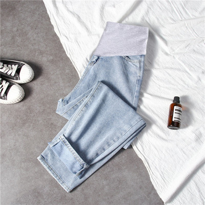 Ženske ležerne traperice za trudnice visokog struka