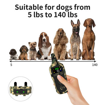 600M електрически нашийник за обучение на кучета Лек водоустойчив акумулаторен нашийник против лай за контрол на домашни любимци Електрически шокер Камуфлажен цвят