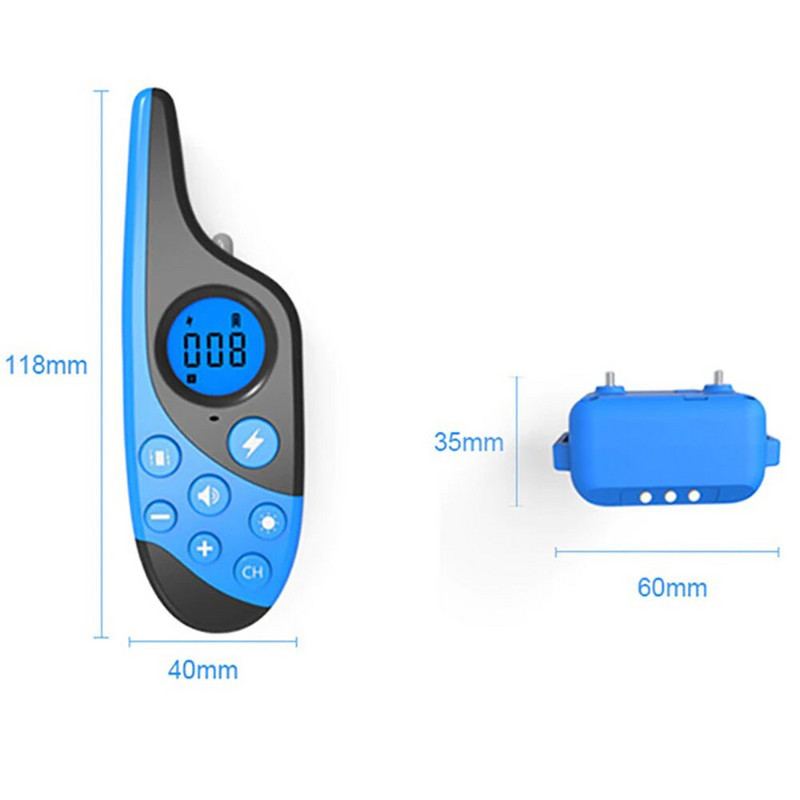 Za 2 psa500M Električna ogrlica za dresuru pasa Daljinski upravljač za kućne ljubimce Vodootporni Punjivi s LCD zaslonom za sve veličine Šok Vibracija