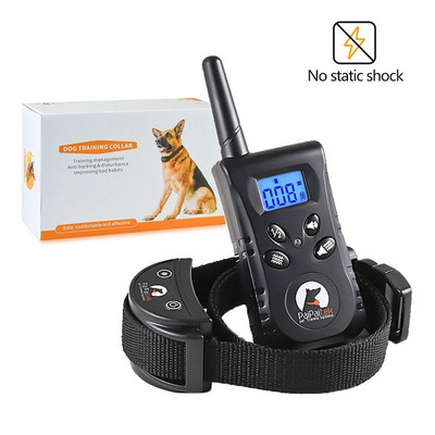 Zgarda de dresaj pentru câini fără șoc, cu telecomandă, pentru 1/2 câini, impermeabilă, reîncărcabilă și distanță de până la 1600 de metri.