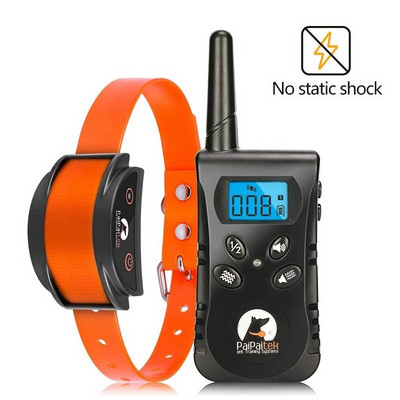 Zgarda de dresaj pentru câini fără șoc, cu telecomandă, pentru 1/2 câini, impermeabilă, reîncărcabilă și distanță de până la 1600 de metri.