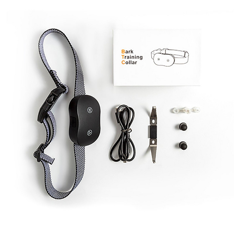 Κολάρο γαβγίσματος σκύλου Έξυπνο κολάρο κατά του φλοιού σκύλου Ρυθμιζόμενο κολάρο διακοπής γαβγίσματος σκύλου Συσκευή ελέγχου ηλεκτρικού σοκ Δόνησης Ηχητικό σήμα