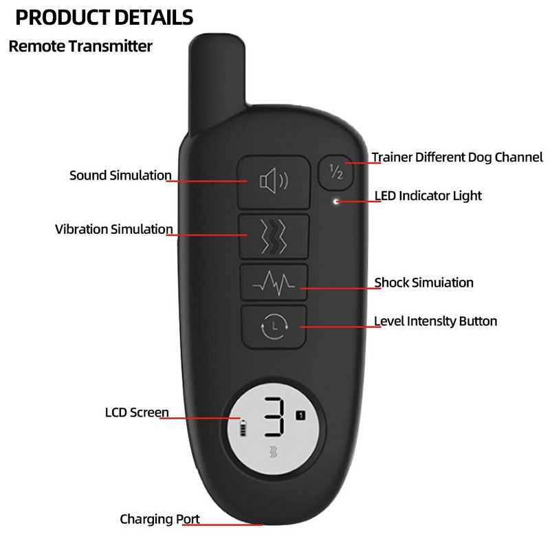 400M κολάρο εκπαίδευσης σκύλων με ηλεκτρικό σοκ 3 Λειτουργία εκπαίδευσης Perro Αξεσουάρ Cachorro Αντικείμενα Anti Bark Dogs Collar