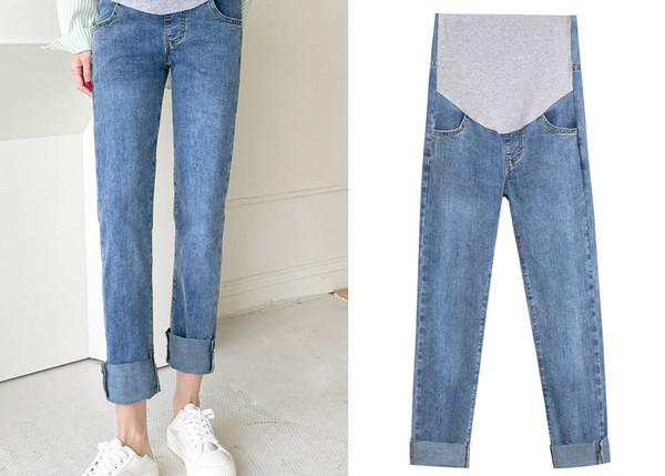 Naiste kõrge vöökohaga teksad – rasedatele