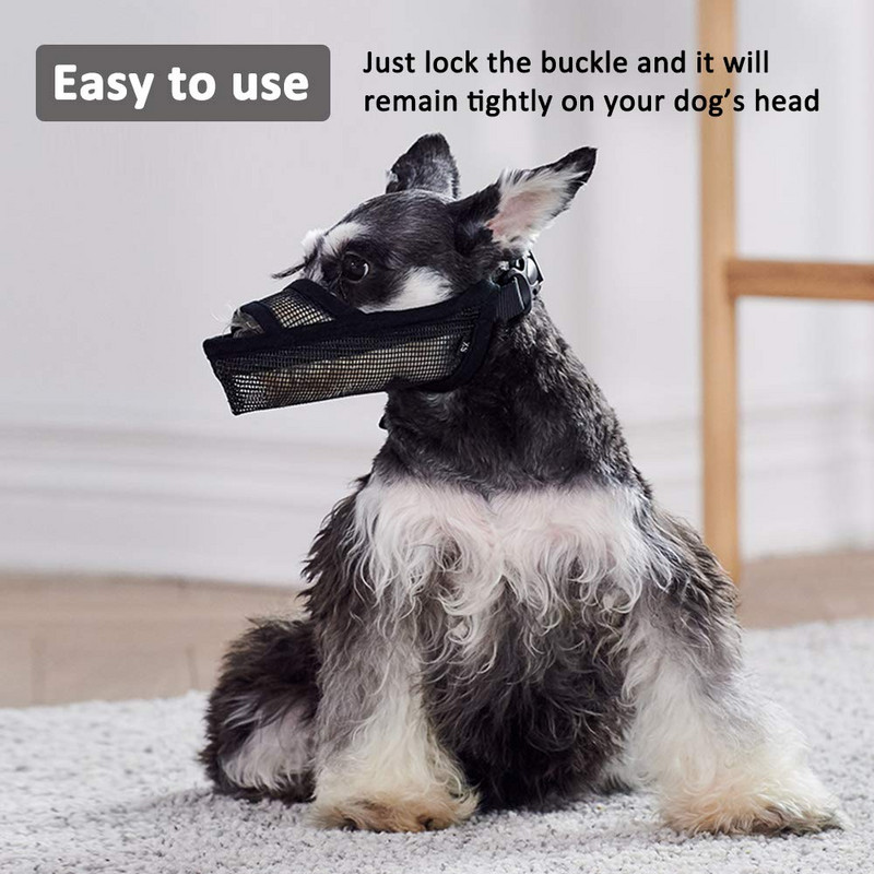 Nailoninis šunų snukis mažiems ir vidutiniams dideliems šunims, oro tinklelis, kvėpuojantis ir geriamas naminio gyvūno snukis, skirtas laižyti nuo įkandimo ir lojimo