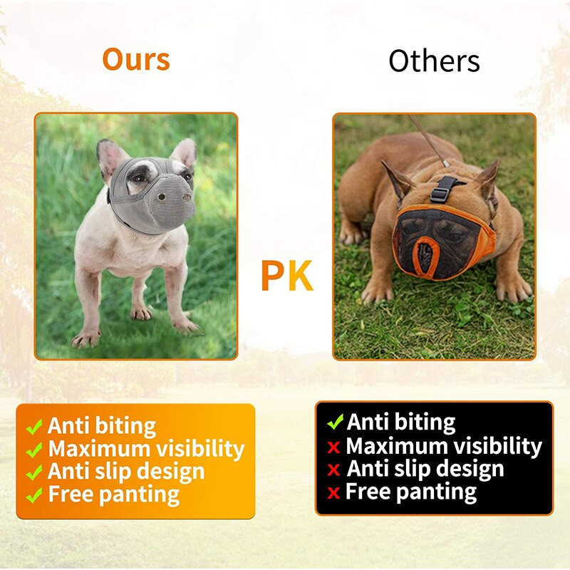 Benepaw lühikese koonuga koera koon, reguleeritav hingav võrgust keelega väljas disain Bulldogi suu kattemask haukumiseks hammustamiseks närimiseks