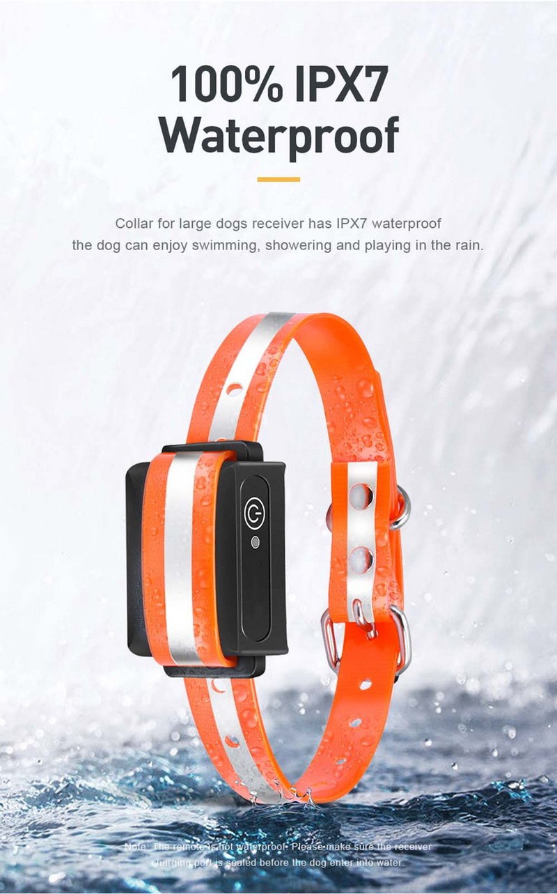 Ηλεκτρικό κολάρο εκπαίδευσης σκύλων 1000m Τηλεχειριστήριο IP67 Αδιάβροχο επαναφορτιζόμενο σκυλί κατοικίδιων ζώων Bark Stop Shock κολάρο Electric Shocker