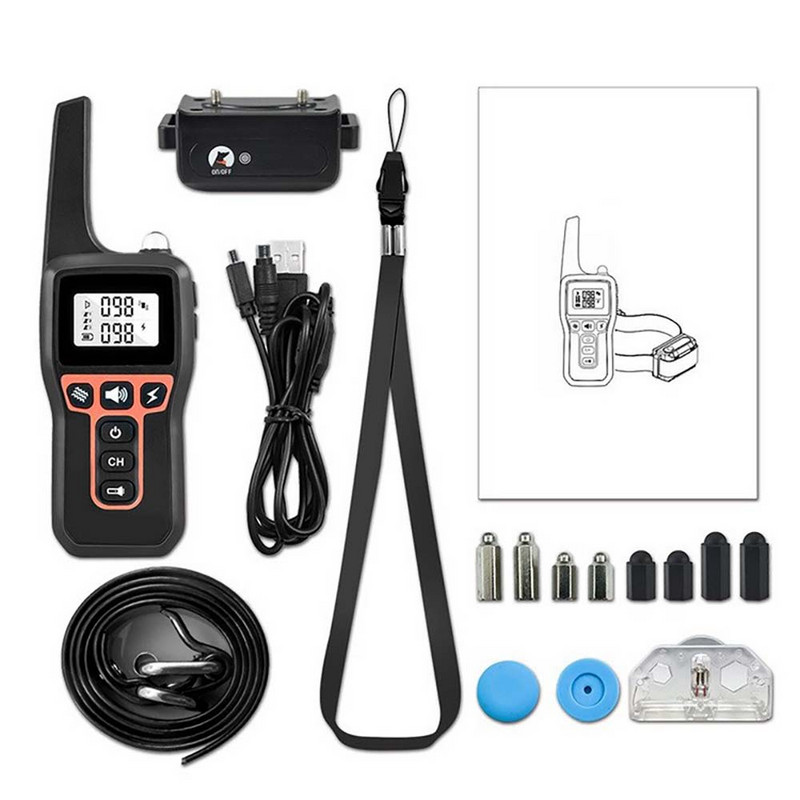 Ηλεκτρικό κολάρο εκπαίδευσης σκύλων 1000m Τηλεχειριστήριο IP67 Αδιάβροχο επαναφορτιζόμενο σκυλί κατοικίδιων ζώων Bark Stop Shock κολάρο Electric Shocker