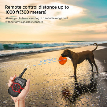 Περιλαίμιο εκπαίδευσης σκύλων εξ αποστάσεως Ηλεκτρονικά κολάρα αδιάβροχης επαναφορτιζόμενης μπαταρίας έως 1000 πόδια Εύρος ελέγχου