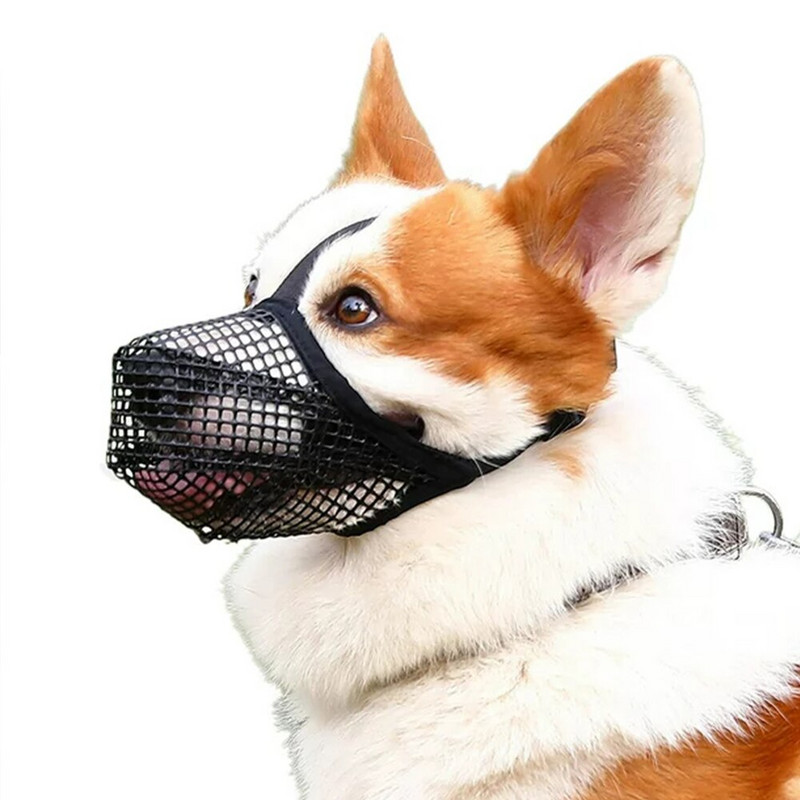 Принадлежности за домашни любимци Покривало за устата Дъвчаща муцуна Мека регулируема хапаща Лаеща чистене Дишаща мрежа за близане Издръжлив намордник за кучета