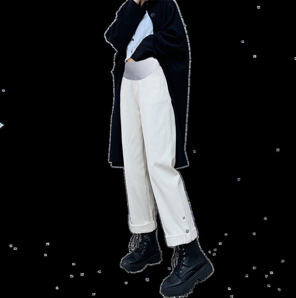 Traperice za trudnice širokih nogavica s visokim strukom i džepovima