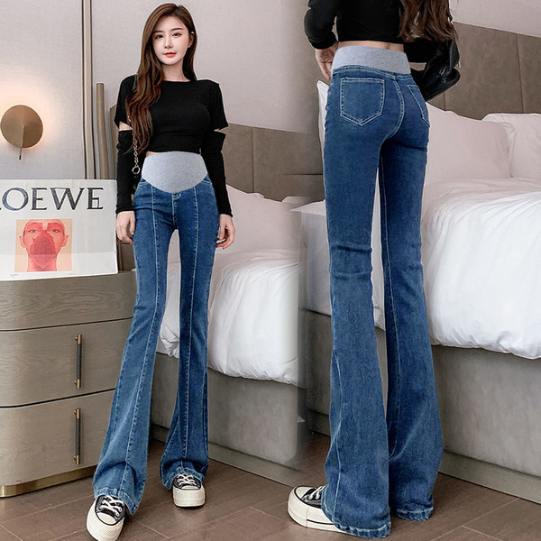 Μοντέρνο ψηλόμεσο τζιν εγκυμοσύνης Charleston για γυναίκες