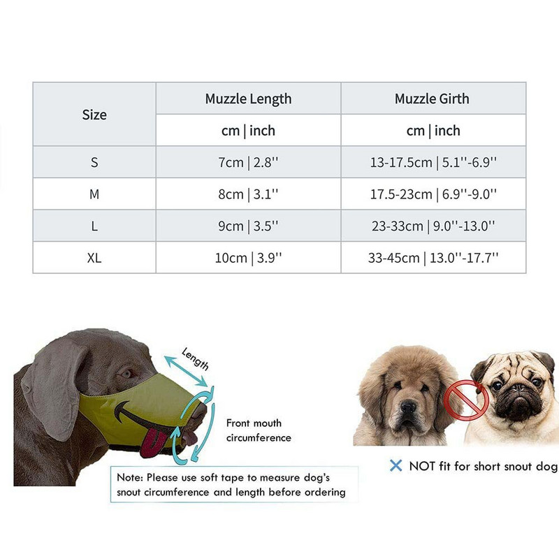 Koera koon naeratava näo koon pehme hingava õhkvõrguga nailonist haukumisvastase närimisvastase reguleeritava koera suukattega