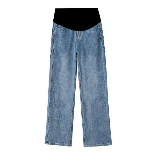 Naiste laia säärega teksased kõrge vöökohaga rasedatele