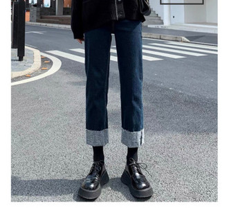 Kevadsügis naiste kõrge vöökohaga rasedate teksad