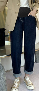 Casual ψηλόμεσο φαρδύ τζιν εγκυμοσύνης