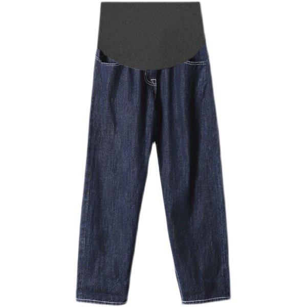 Casual ψηλόμεσο φαρδύ τζιν εγκυμοσύνης