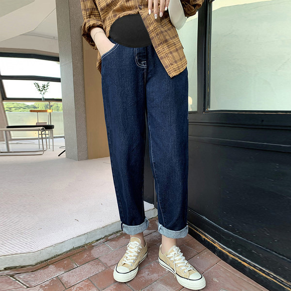 Casual ψηλόμεσο φαρδύ τζιν εγκυμοσύνης