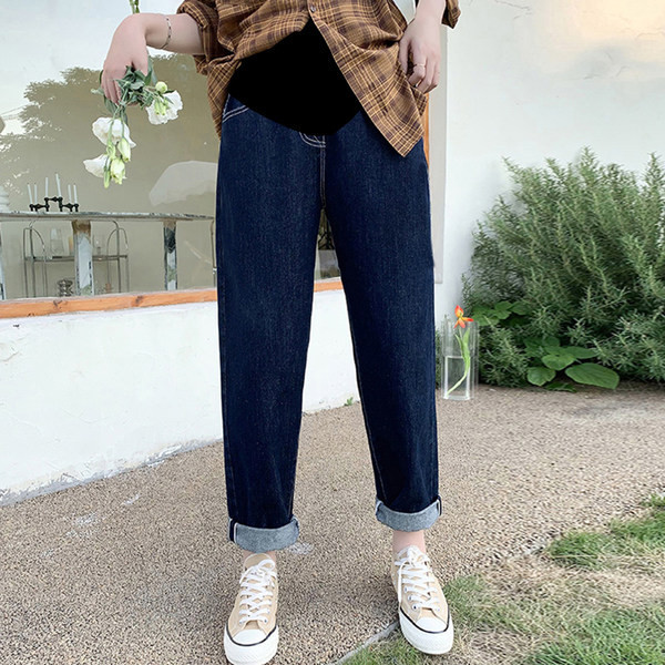 Casual ψηλόμεσο φαρδύ τζιν εγκυμοσύνης