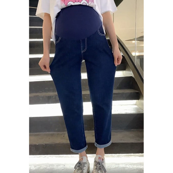 Casual γυναικείο τζιν παντελόνι εγκυμοσύνης