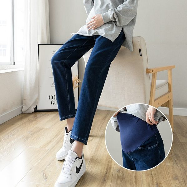 Casual γυναικείο τζιν παντελόνι εγκυμοσύνης