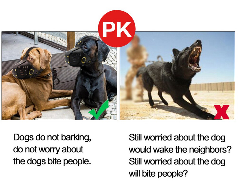 Bot de antrenament pentru câini din piele naturală, bot pentru animale de companie, pentru PitBull Terrier mediu mare