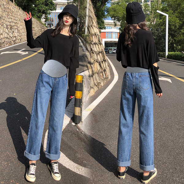 Traperice širokih nogavica za trudnice s razdvojenim nogavicama