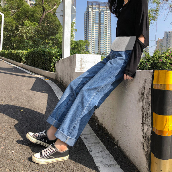 Traperice širokih nogavica za trudnice s razdvojenim nogavicama