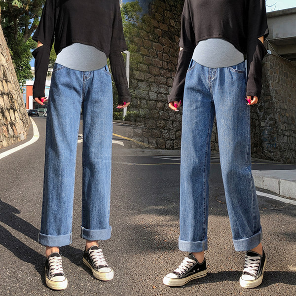 Traperice širokih nogavica za trudnice s razdvojenim nogavicama