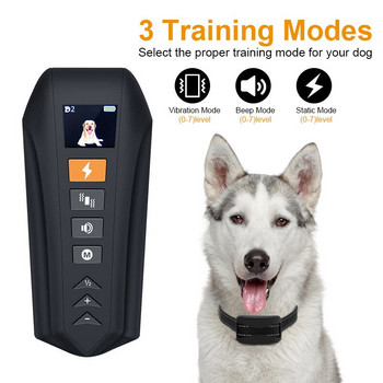 Нов електрически нашийник за обучение на кучета 800 м Дистанционно управление за домашни любимци Водоустойчиво акумулаторно вибрационно с LCD дисплей Подходящо за всички кучета