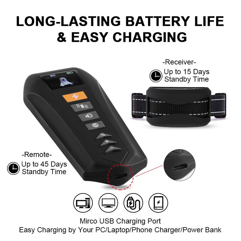 Νέο Ηλεκτρικό κολάρο εκπαίδευσης σκύλων 800m Τηλεχειριστήριο κατοικίδιων αδιάβροχο επαναφορτιζόμενο κραδασμό με οθόνη LCD κατάλληλο για όλους τους σκύλους