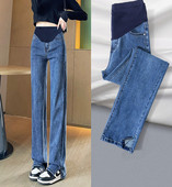 Τζιν εγκυμοσύνης άνοιξη-φθινόπωρο με ψηλόμεσο και σκίσιμο στα πόδια