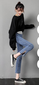 Νέο μοντέλο γυναικείο τζιν εγκυμοσύνης με σκίσιμο