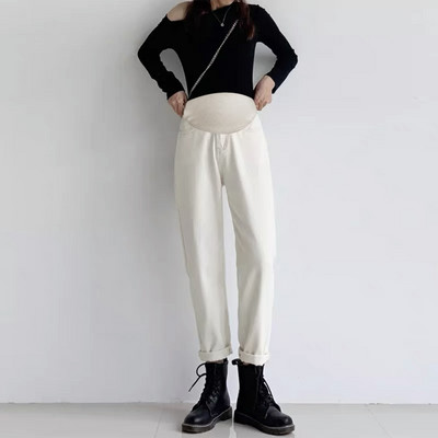 Kõrge vöökohaga laia säärega raseda- ja taskuteksad