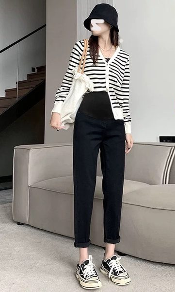 Casual γυναικείο τζιν για εγκύους σε τρία χρώματα