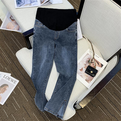 Uue mudeli naiste kõrge vöökohaga rasedate teksad