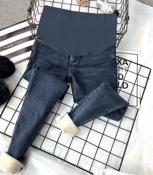 Χειμερινό γυναικείο τζιν για εγκύους σε δύο χρώματα