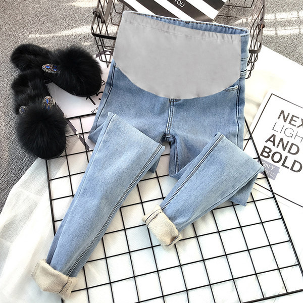 Χειμερινό γυναικείο τζιν για εγκύους σε δύο χρώματα