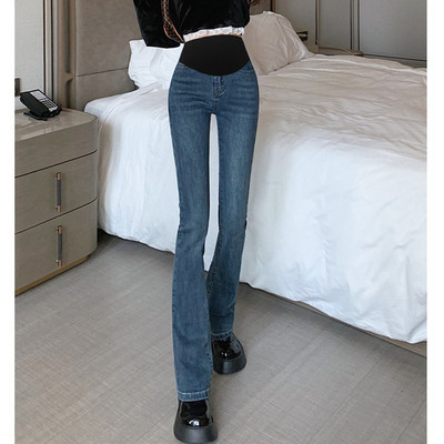 Modne ženske traperice za trudnice u stilu Charleston