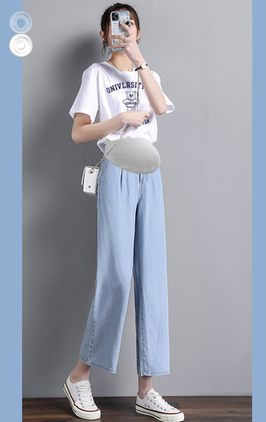 Novi model ženskih plavih traperica za trudnice visokog struka