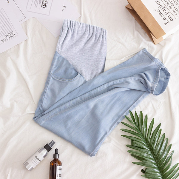 Vabaaja kõrge vöökohaga rasedate teksad