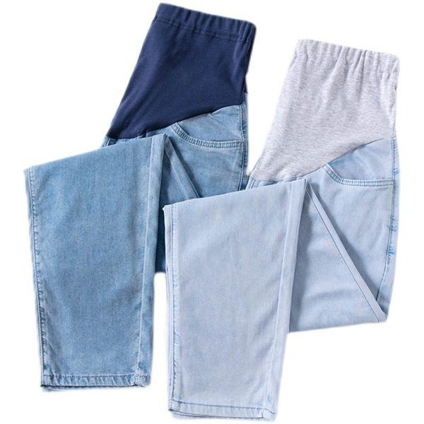 Vabaaja kõrge vöökohaga rasedate teksad