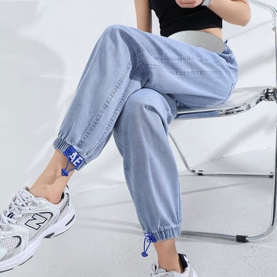 Nový model dámskych džínsov s elastickým pásom na členku pre tehotné ženy