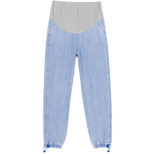 Nový model dámskych džínsov s elastickým pásom na členku pre tehotné ženy